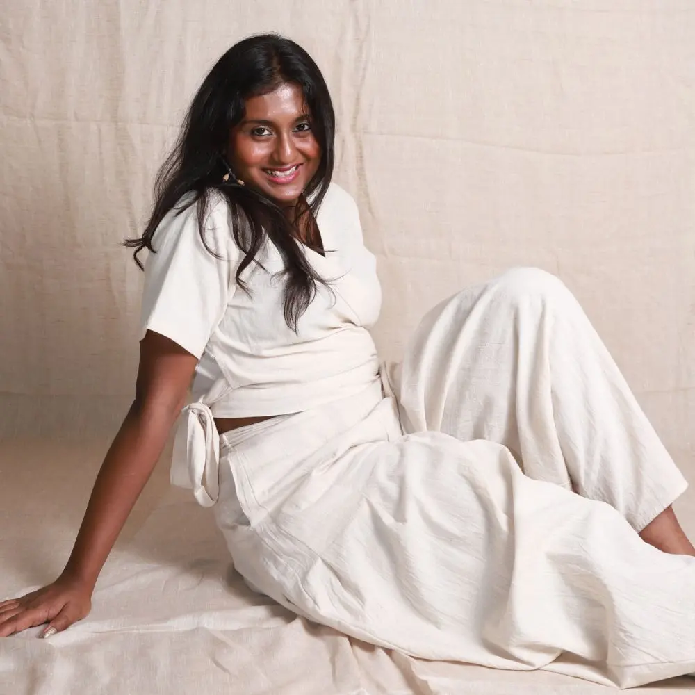 Kala cotton fabric, wrap top, pants, bottoms, comfortable pants