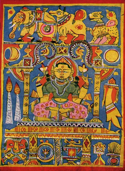15th century miniature painting from the Atmananda Jain Gnana Mandir, Baroda