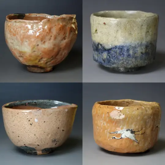 Ceramic japanese bowls, raku bowl