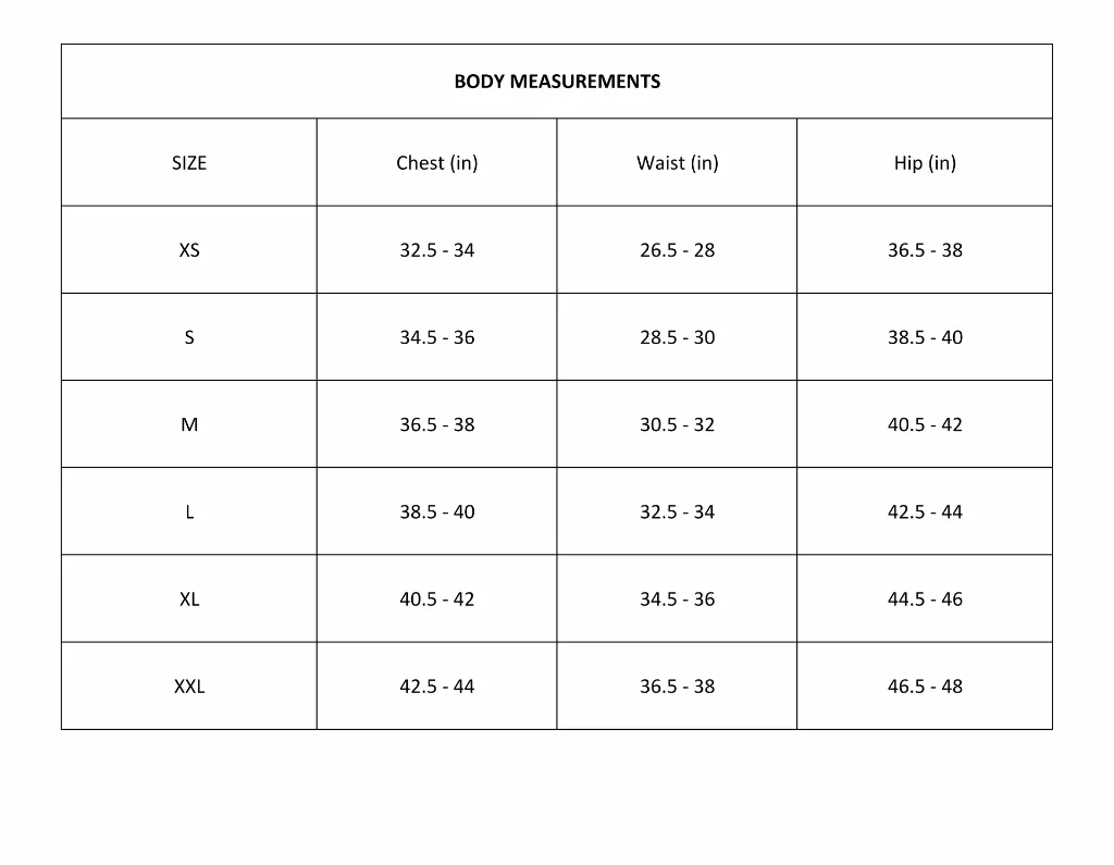 Unisex -Body measurement size chart for Asian In Me.webp
