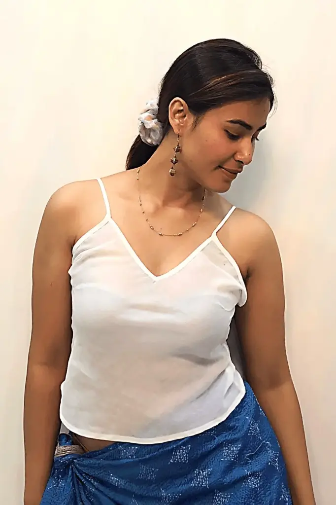 Padma Kumari Slip Top | Mul-Cotton Women's Off-White Slip Top (XS)