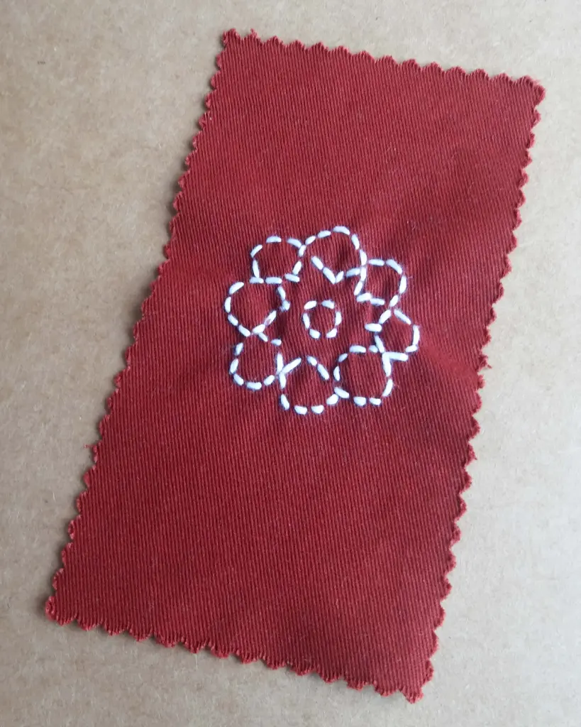 Red | Hand-embroidered bookmark