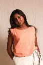 Buddha O top | Kala-cotton Women's Orange Fitted Top I AsianInMe