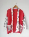 Gamcha Cotton Kimono Jacket | Block Print Japanese Fusion | Size - S