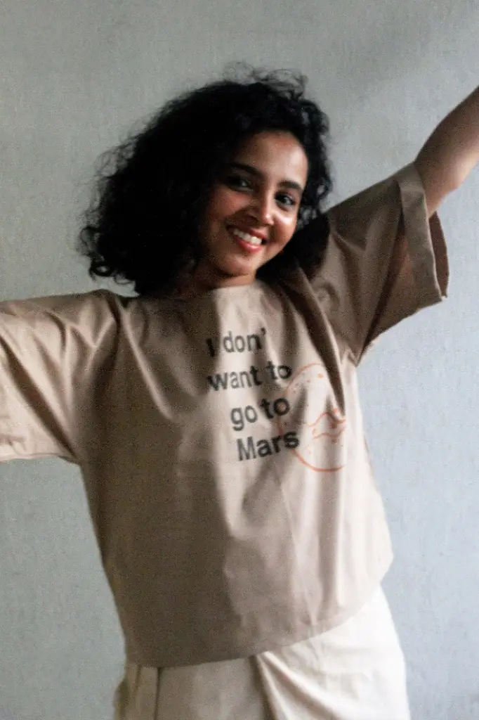 Mars Sow-T | Cotton Women's Crop-length Brown top (S)