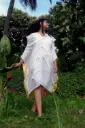 DC Sun Dance Dress |Cotton Women's White Hand-Painted & Anti-Fit Dress | Zero-Waste Design | Free-size