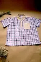 Chovgan Shirt | Fly Ball | 100% Cotton Checks Fabric Mens Pink-White Polo-Shirt | Size-XXL