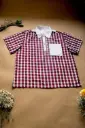 Chovgan Shirt | 100% Cotton Checks Fabric Mens Red-White Polo-Shirt | Ground Shirt | Size-XXL
