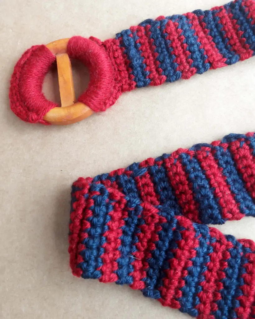 Red & Blue | Handcrafted Crochet Waist-belt