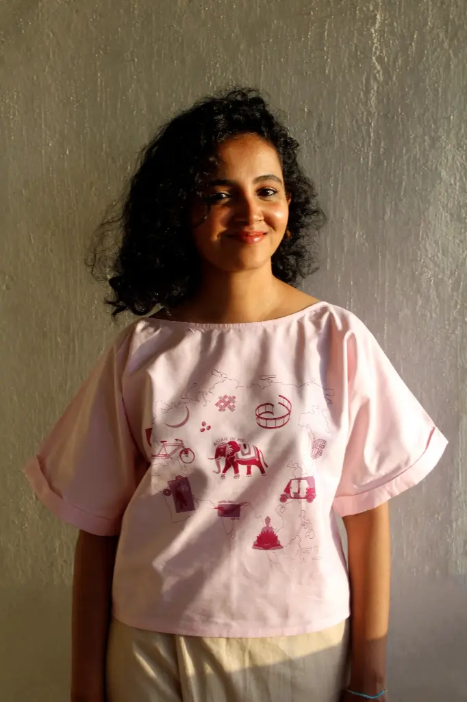 Asia Sow-T  | Cotton Women's Crop-length Pink top